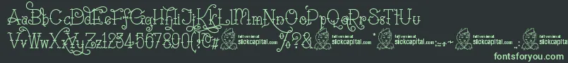 SailoretteTattoo Font – Green Fonts on Black Background