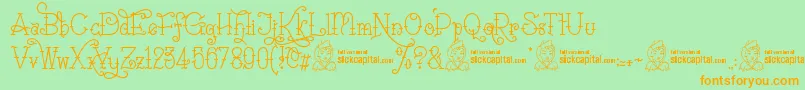 SailoretteTattoo Font – Orange Fonts on Green Background