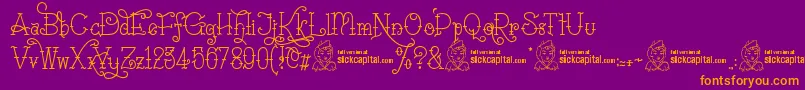 SailoretteTattoo-fontti – oranssit fontit violetilla taustalla