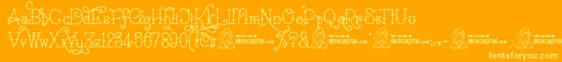 SailoretteTattoo Font – Yellow Fonts on Orange Background