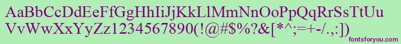 Times0 Font – Purple Fonts on Green Background