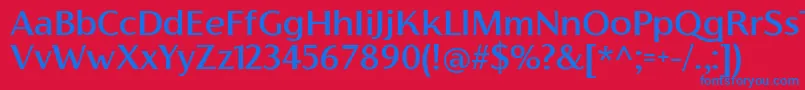 フォントFlorentiaMediumTrial – 赤い背景に青い文字