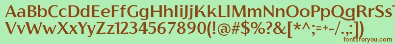 FlorentiaMediumTrial-fontti – ruskeat fontit vihreällä taustalla