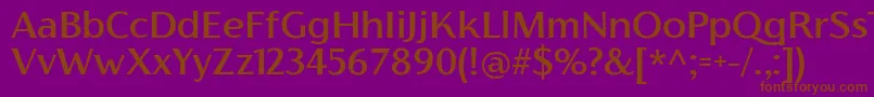 FlorentiaMediumTrial-fontti – ruskeat fontit violetilla taustalla