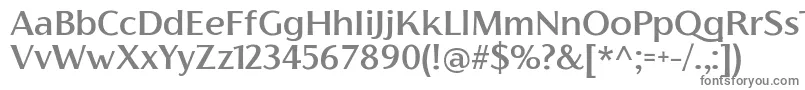 フォントFlorentiaMediumTrial – 白い背景に灰色の文字