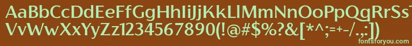 Шрифт FlorentiaMediumTrial – зелёные шрифты на коричневом фоне