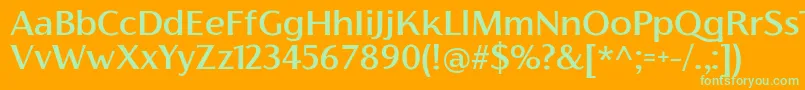 FlorentiaMediumTrial-Schriftart – Grüne Schriften auf orangefarbenem Hintergrund