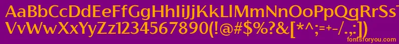 Czcionka FlorentiaMediumTrial – pomarańczowe czcionki na fioletowym tle