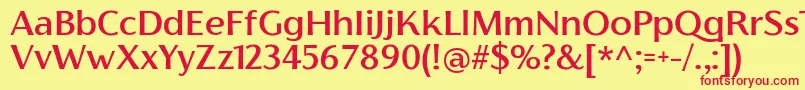 フォントFlorentiaMediumTrial – 赤い文字の黄色い背景