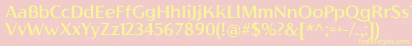 FlorentiaMediumTrial-Schriftart – Gelbe Schriften auf rosa Hintergrund