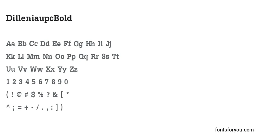Schriftart DilleniaupcBold – Alphabet, Zahlen, spezielle Symbole