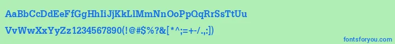 DilleniaupcBold Font – Blue Fonts on Green Background