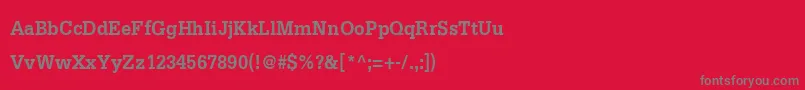 フォントDilleniaupcBold – 赤い背景に灰色の文字