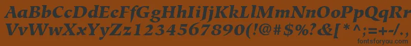 フォントHiroshigeLtBlackItalic – 黒い文字が茶色の背景にあります