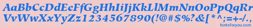 HiroshigeLtBlackItalic Font – Blue Fonts on Pink Background