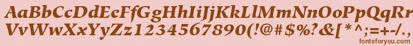 HiroshigeLtBlackItalic Font – Brown Fonts on Pink Background