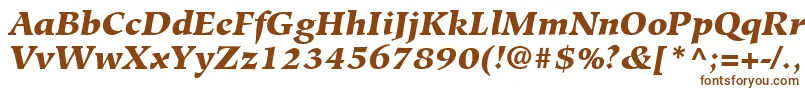 HiroshigeLtBlackItalic-fontti – ruskeat fontit valkoisella taustalla