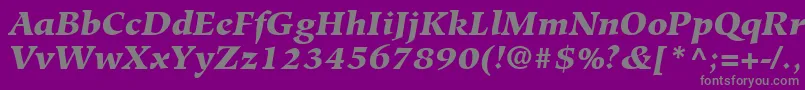 Fonte HiroshigeLtBlackItalic – fontes cinzas em um fundo violeta