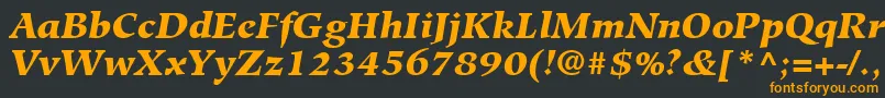 HiroshigeLtBlackItalic Font – Orange Fonts on Black Background