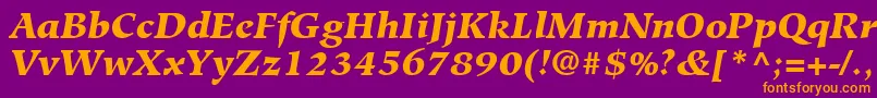 HiroshigeLtBlackItalic Font – Orange Fonts on Purple Background