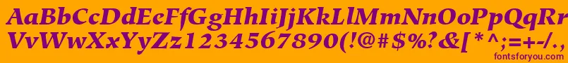 Шрифт HiroshigeLtBlackItalic – фиолетовые шрифты на оранжевом фоне