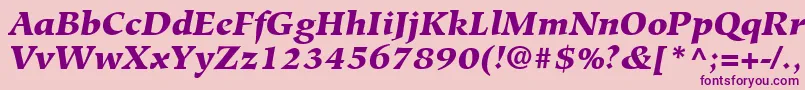 HiroshigeLtBlackItalic Font – Purple Fonts on Pink Background