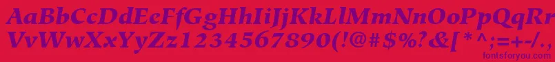 HiroshigeLtBlackItalic-fontti – violetit fontit punaisella taustalla