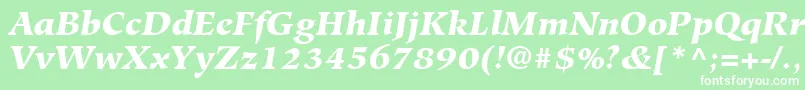 Fonte HiroshigeLtBlackItalic – fontes brancas em um fundo verde