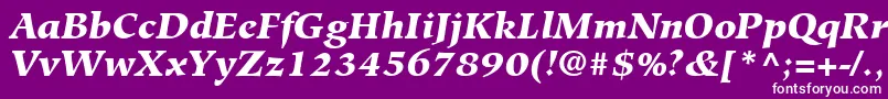 HiroshigeLtBlackItalic-fontti – valkoiset fontit violetilla taustalla