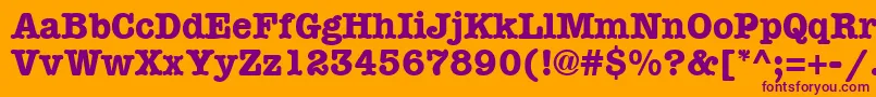 Teeny1 Font – Purple Fonts on Orange Background