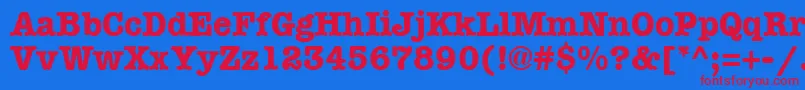 Teeny1 Font – Red Fonts on Blue Background