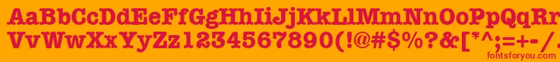 Teeny1 Font – Red Fonts on Orange Background