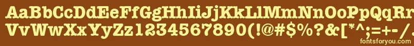 Teeny1 Font – Yellow Fonts on Brown Background