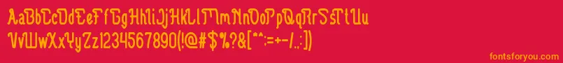 GuitarElectric-Schriftart – Orangefarbene Schriften auf rotem Hintergrund