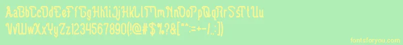 GuitarElectric Font – Yellow Fonts on Green Background