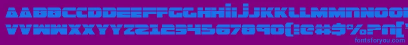 フォントGuardianLaser – 紫色の背景に青い文字