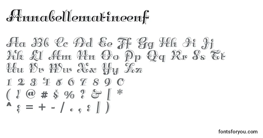Annabellematineenf-fontti – aakkoset, numerot, erikoismerkit
