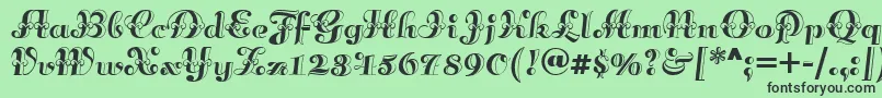 Annabellematineenf-Schriftart – Schwarze Schriften auf grünem Hintergrund