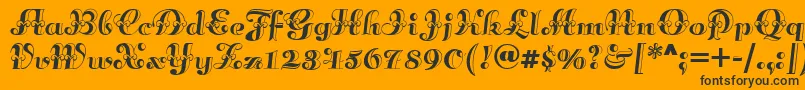 Annabellematineenf-Schriftart – Schwarze Schriften auf orangefarbenem Hintergrund