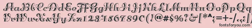Annabellematineenf-Schriftart – Schwarze Schriften auf rosa Hintergrund