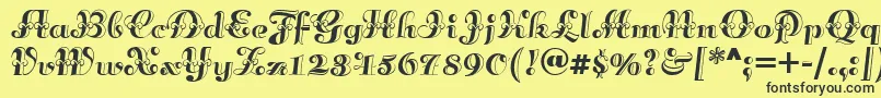 Annabellematineenf Font – Black Fonts on Yellow Background