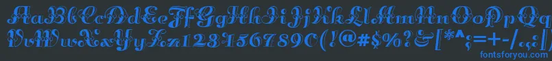 Annabellematineenf Font – Blue Fonts on Black Background