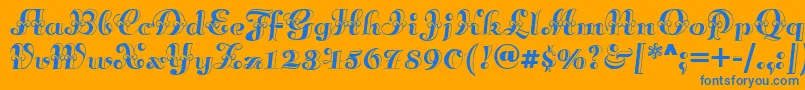 Annabellematineenf Font – Blue Fonts on Orange Background