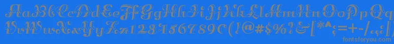 Annabellematineenf-fontti – harmaat kirjasimet sinisellä taustalla