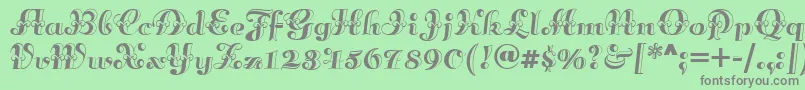 フォントAnnabellematineenf – 緑の背景に灰色の文字