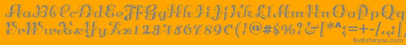 Annabellematineenf-Schriftart – Graue Schriften auf orangefarbenem Hintergrund