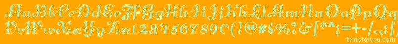 Шрифт Annabellematineenf – зелёные шрифты на оранжевом фоне
