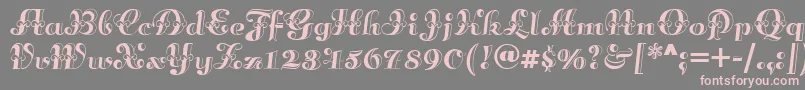 フォントAnnabellematineenf – 灰色の背景にピンクのフォント