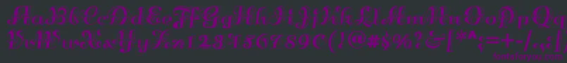Czcionka Annabellematineenf – fioletowe czcionki na czarnym tle