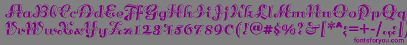 Annabellematineenf-fontti – violetit fontit harmaalla taustalla
